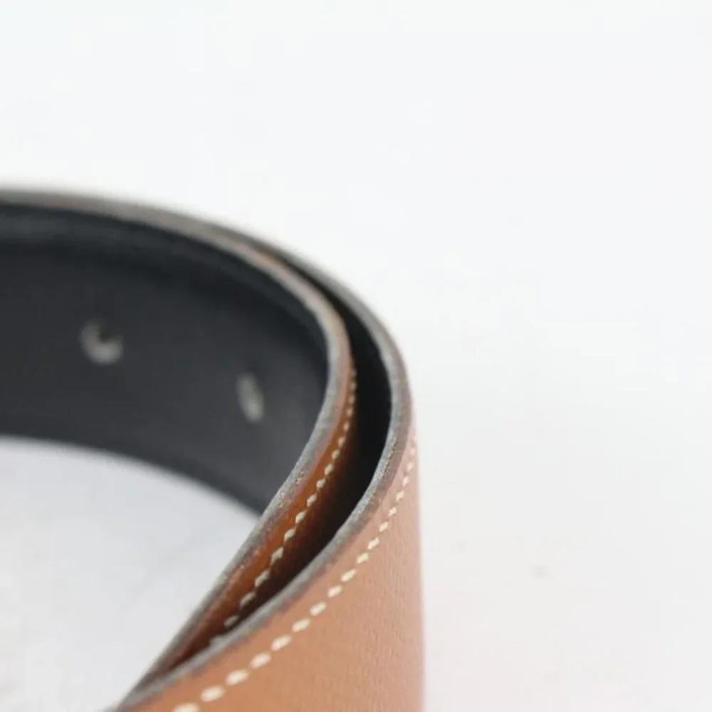 Hermès 32mm Reversible H Logo Belt Kit Brown x Black x Gold 1H96a